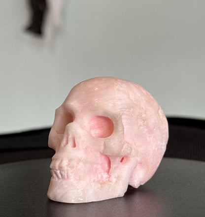 Pink Aragonite Skull – Small Hand Carved