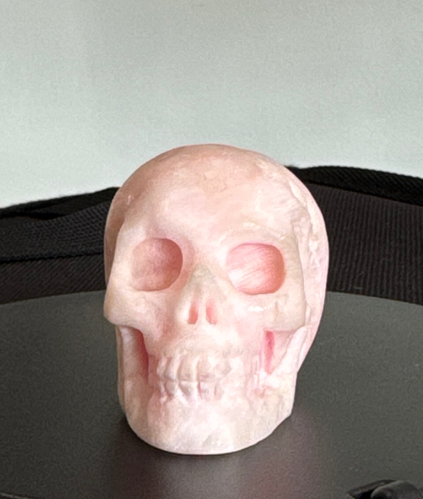 Pink Aragonite Skull – Small Hand Carved