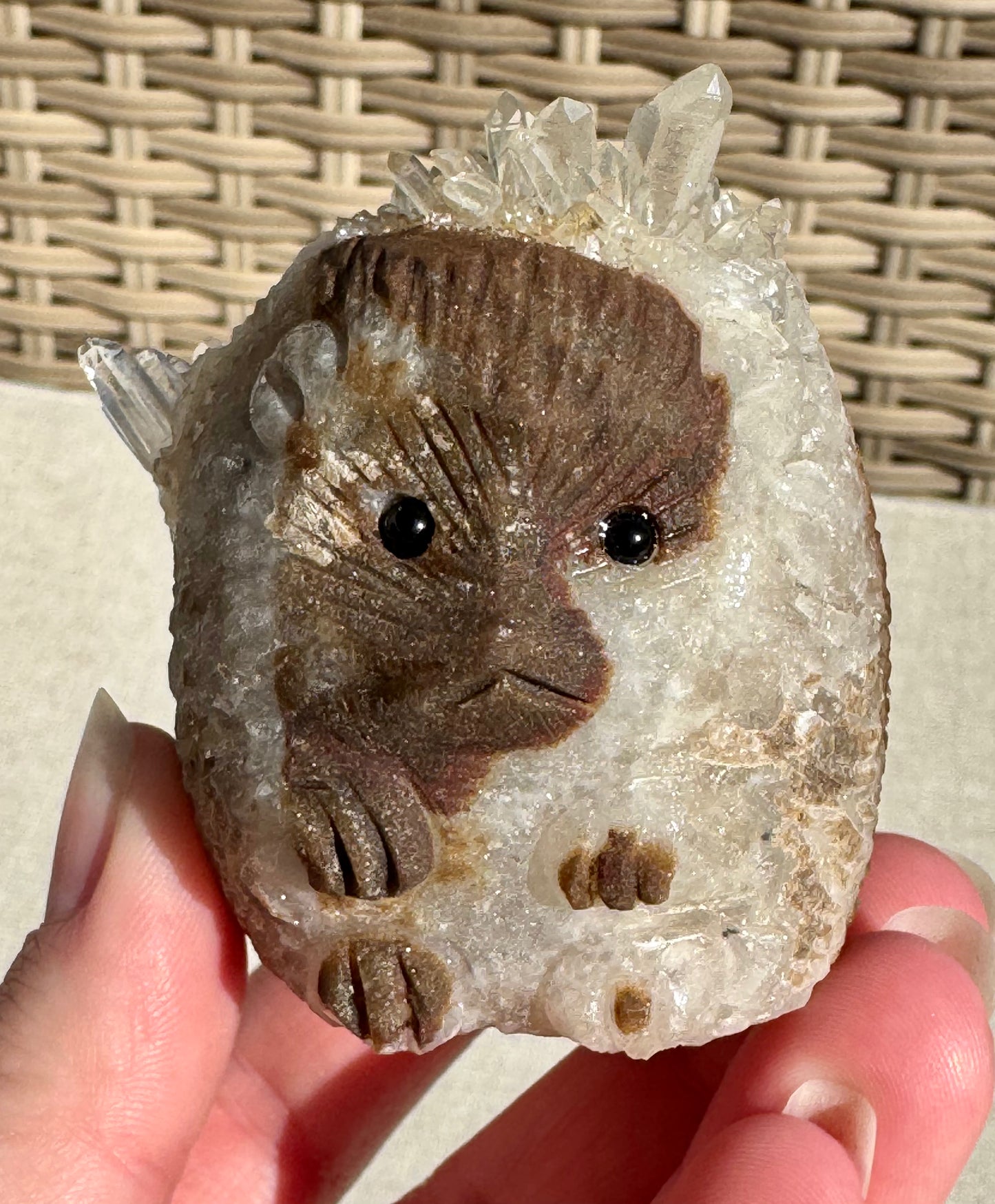 Clear Quartz Hedgehog Carving
