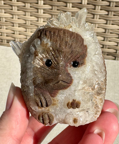 Clear Quartz Hedgehog Carving