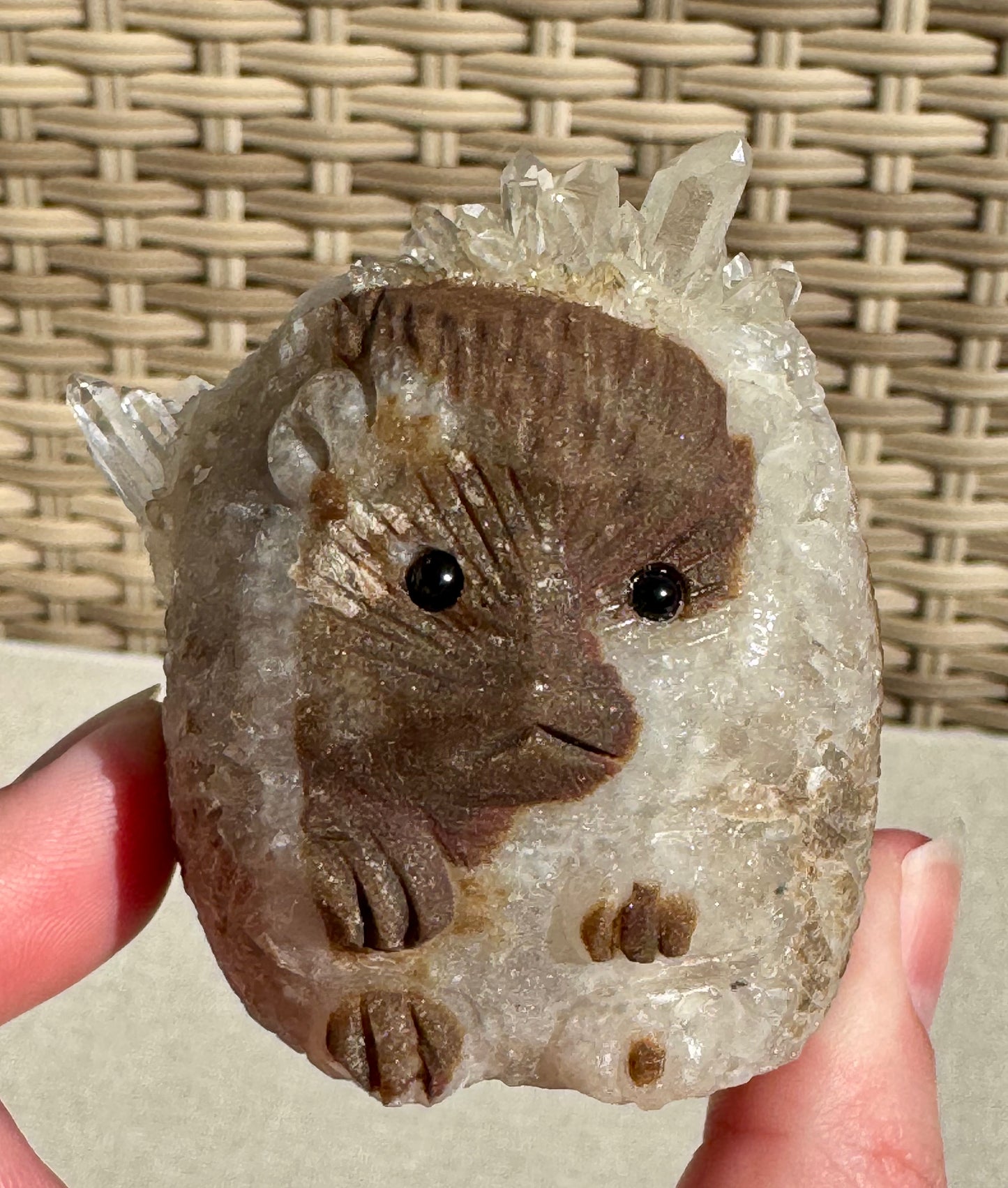 Clear Quartz Hedgehog Carving