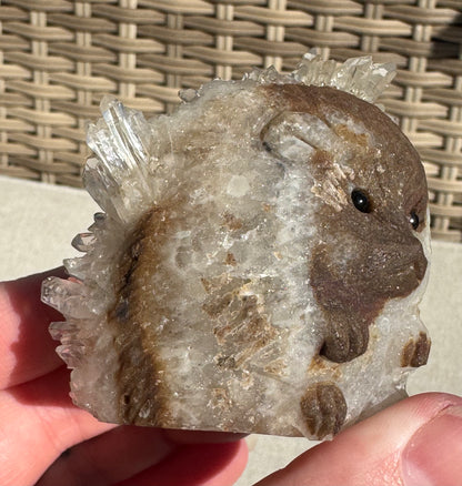 Clear Quartz Hedgehog Carving