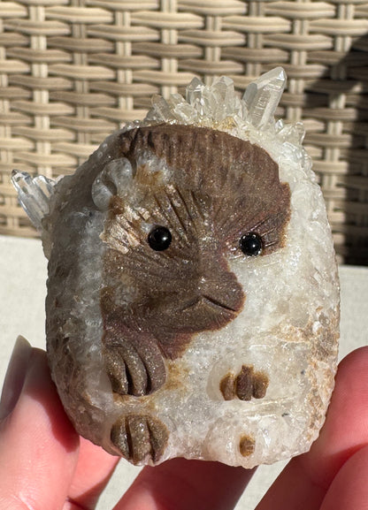 Clear Quartz Hedgehog Carving