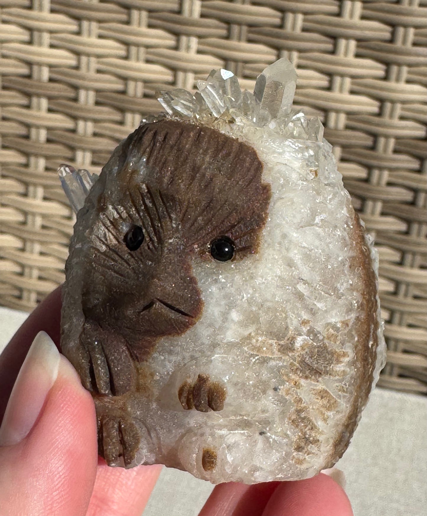 Clear Quartz Hedgehog Carving