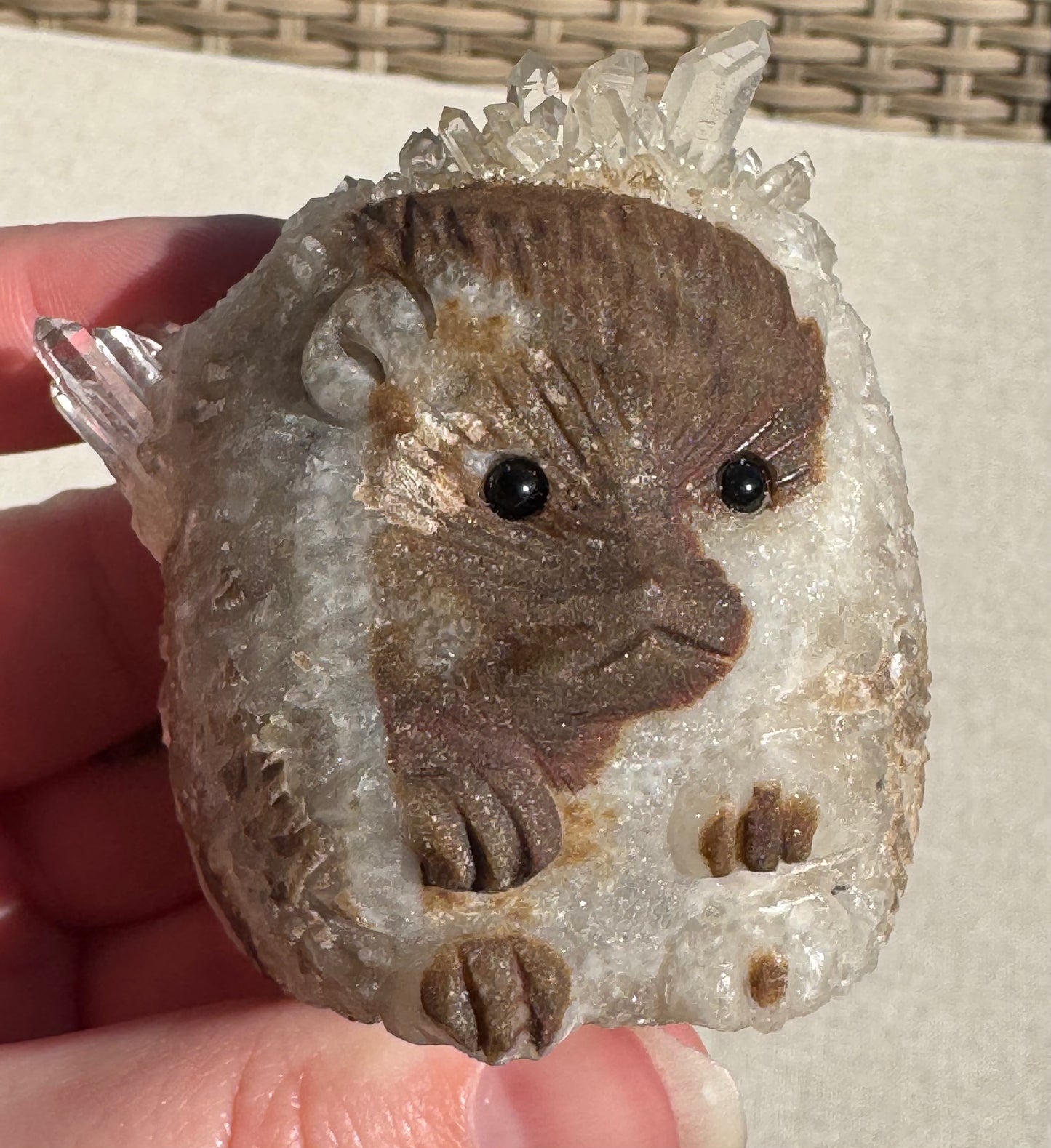 Clear Quartz Hedgehog Carving