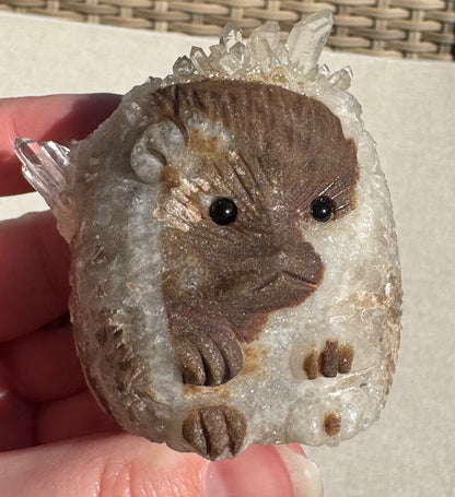 Clear Quartz Hedgehog Carving