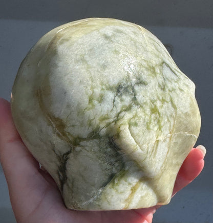 Jade Alien Head with Labradorite Eyes