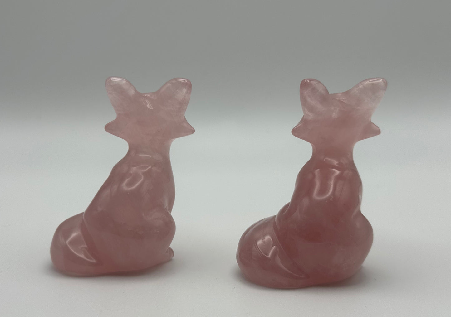 Rose Quartz Fox Carving