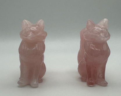 Rose Quartz Fox Carving