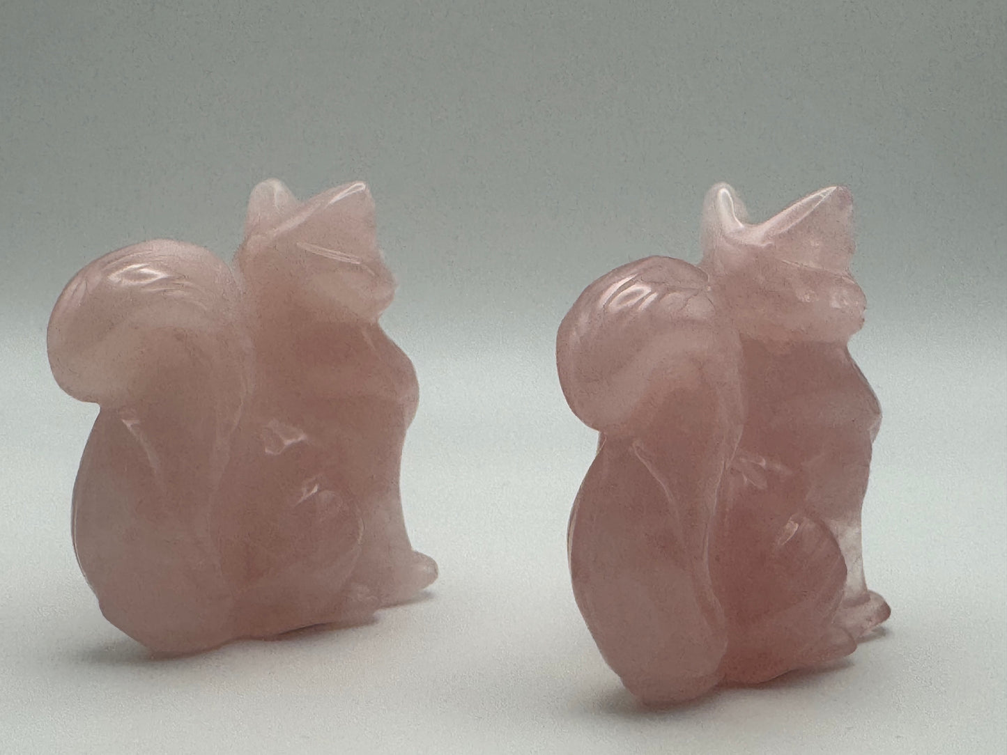 Rose Quartz Fox Carving