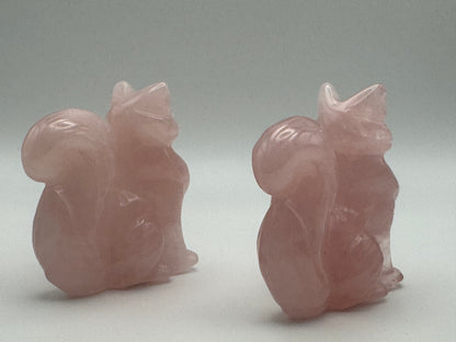 Rose Quartz Fox Carving
