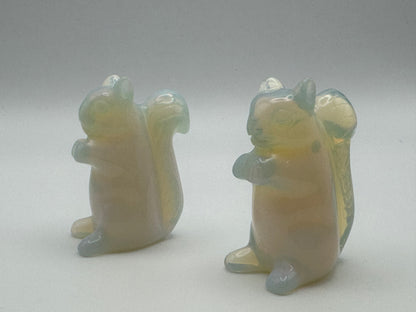Opalite Squirrel Carving