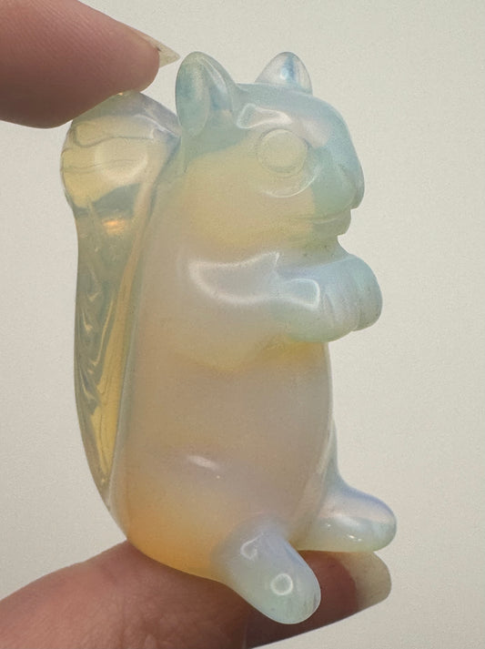 Opalite Squirrel Carving