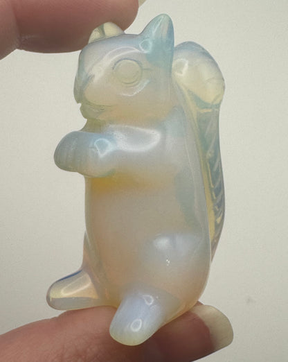 Opalite Squirrel Carving