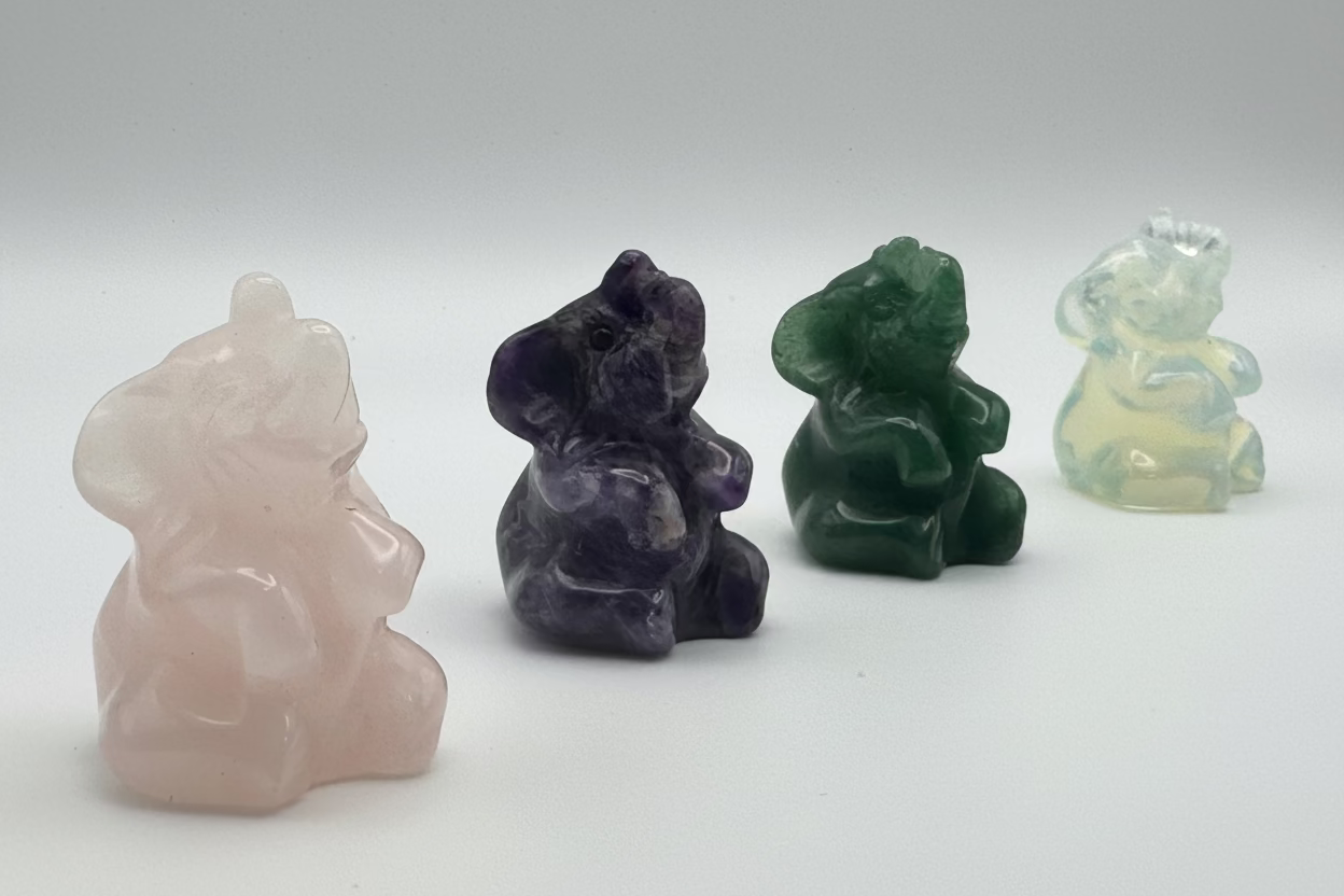 Crystal Elephant Carving
