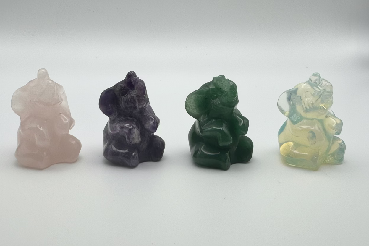 Crystal Elephant Carving
