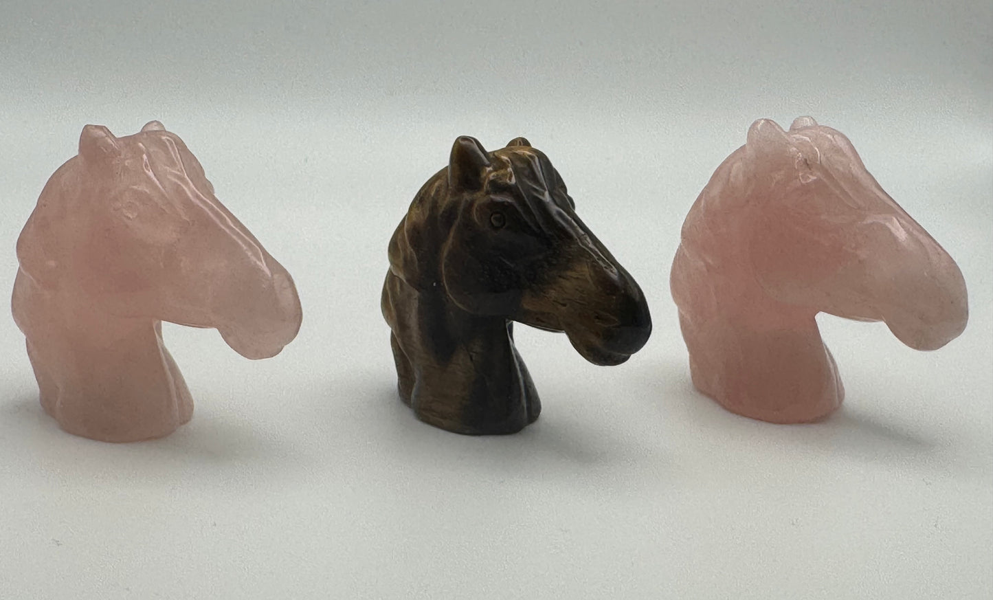 Rose Quartz Horse Head Carving