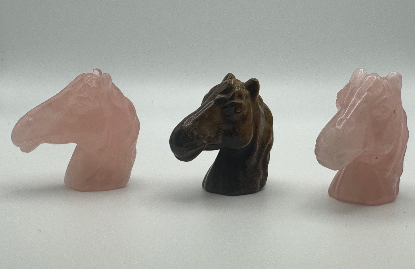 Rose Quartz Horse Head Carving