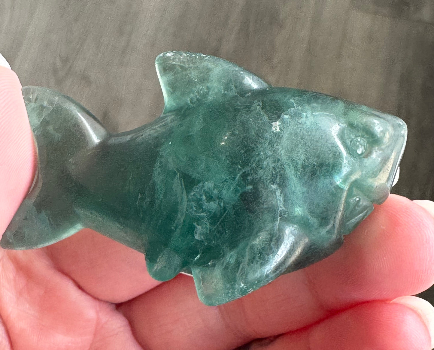 Fluorite Shark Carving