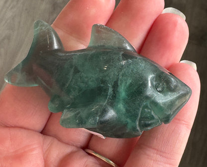 Fluorite Shark Carving