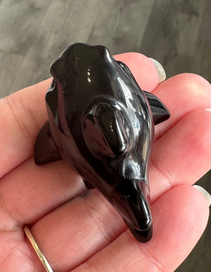 Obsidian Shark Carving