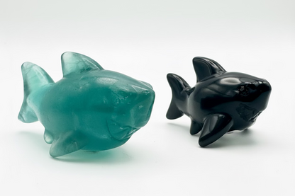 Obsidian Shark Carving
