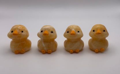 Orange Calcite Chick Carving