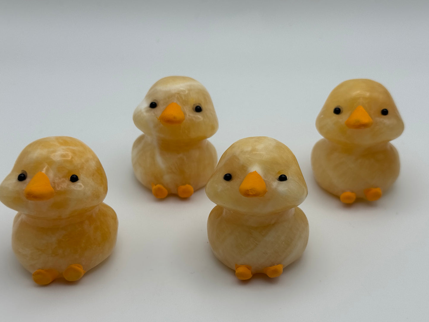 Orange Calcite Chick Carving