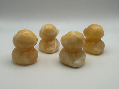 Orange Calcite Chick Carving