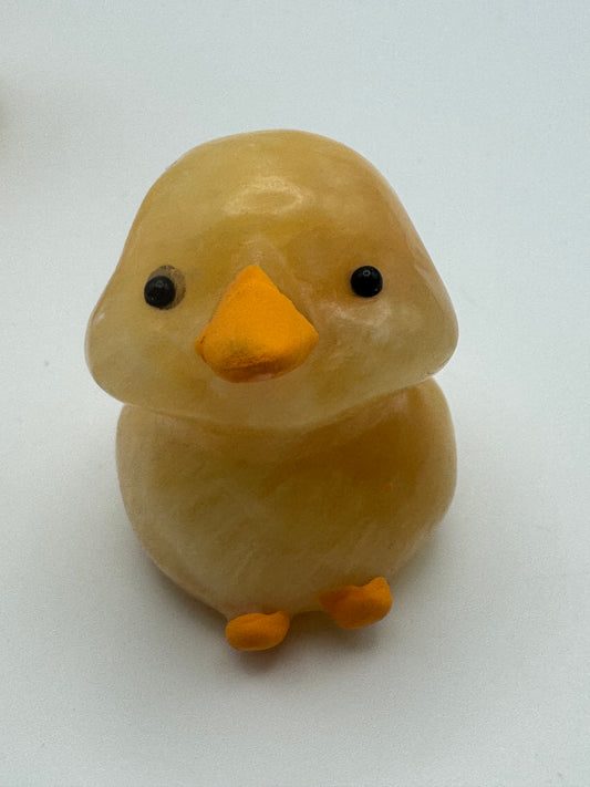 Orange Calcite Chick Carving