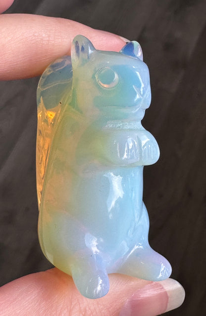 Opalite Squirrel Carving