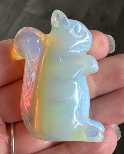 Opalite Squirrel Carving