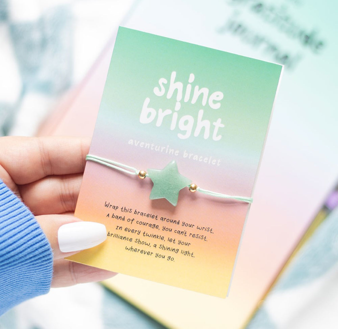 Green Aventurine 'Shine Bright' Crystal Star Bracelet