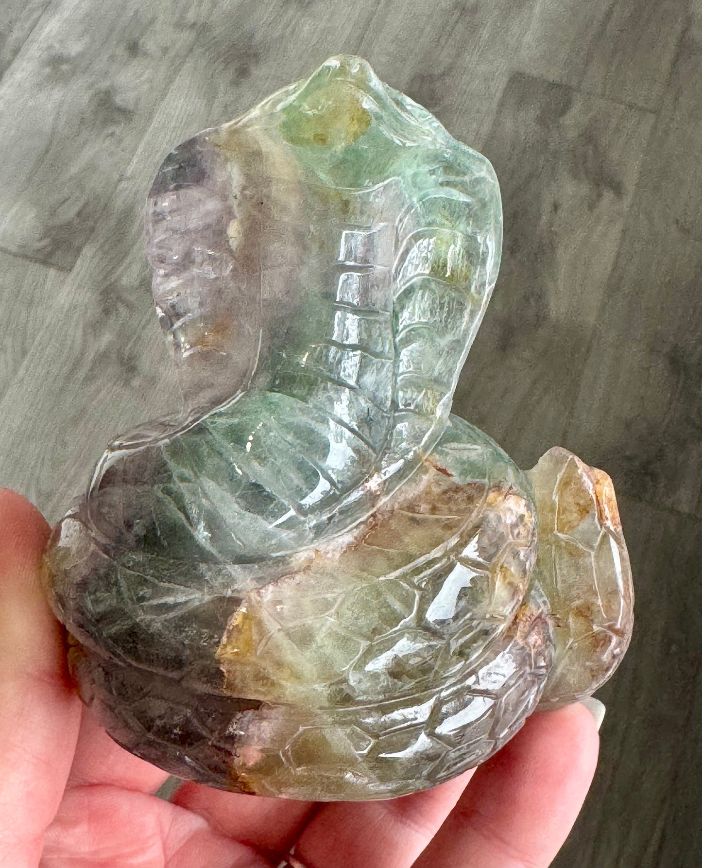 Fluorite Snake Crystal Carving