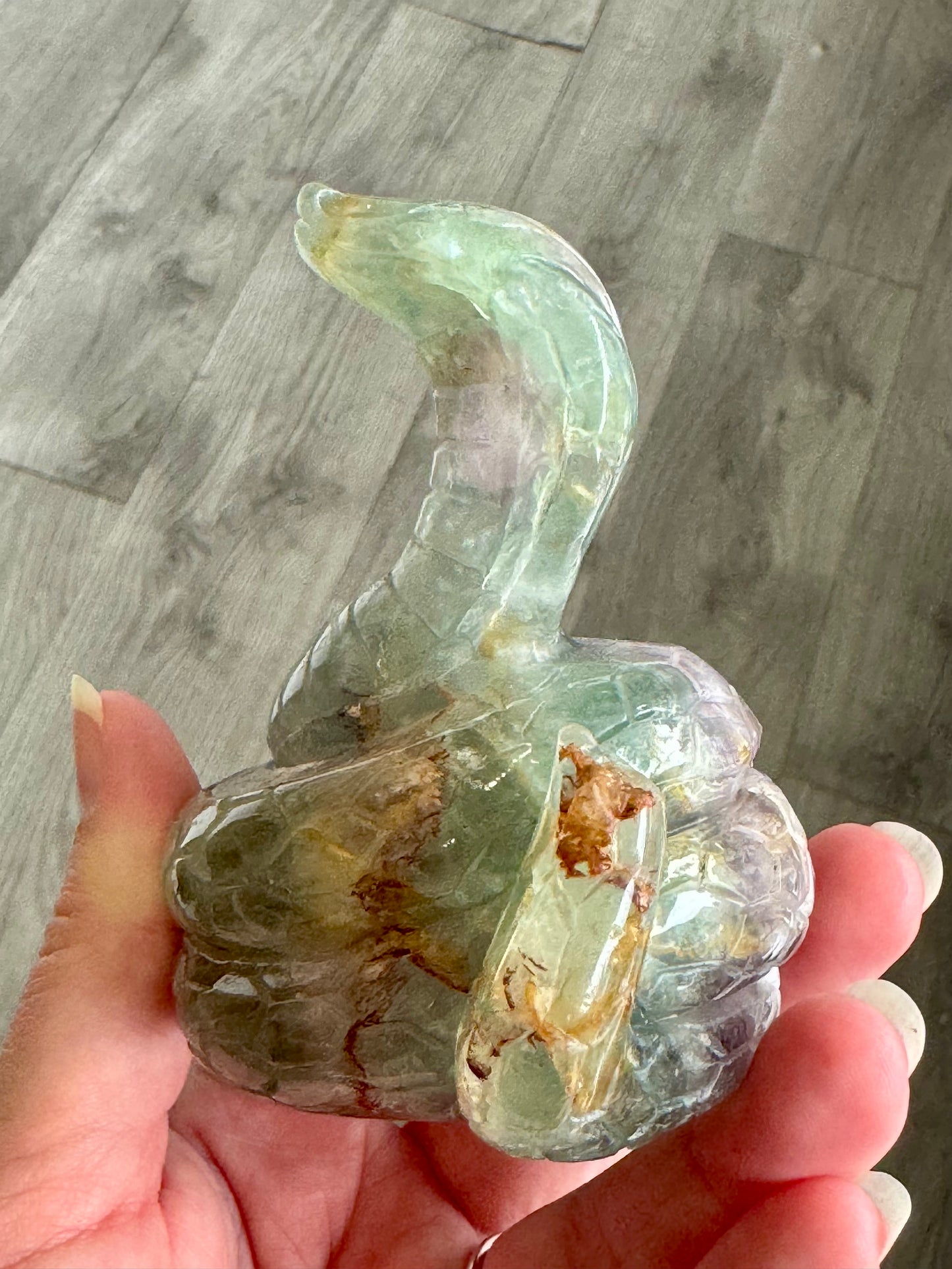 Fluorite Snake Crystal Carving