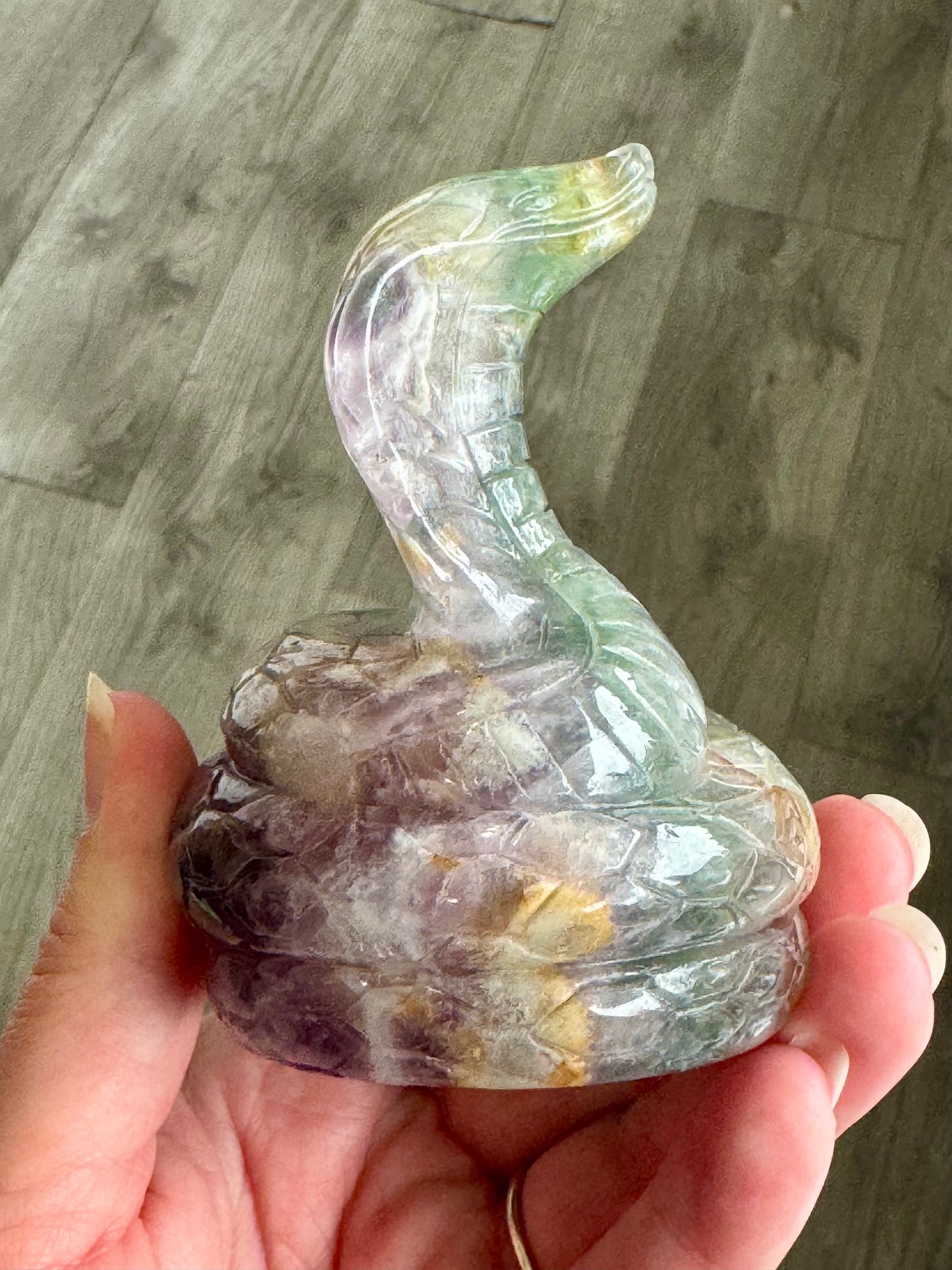 Fluorite Snake Crystal Carving