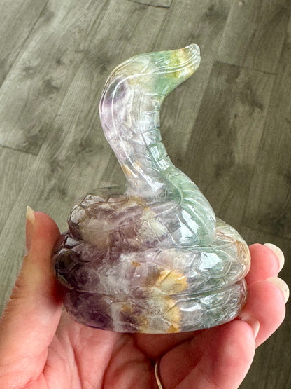Fluorite Snake Crystal Carving
