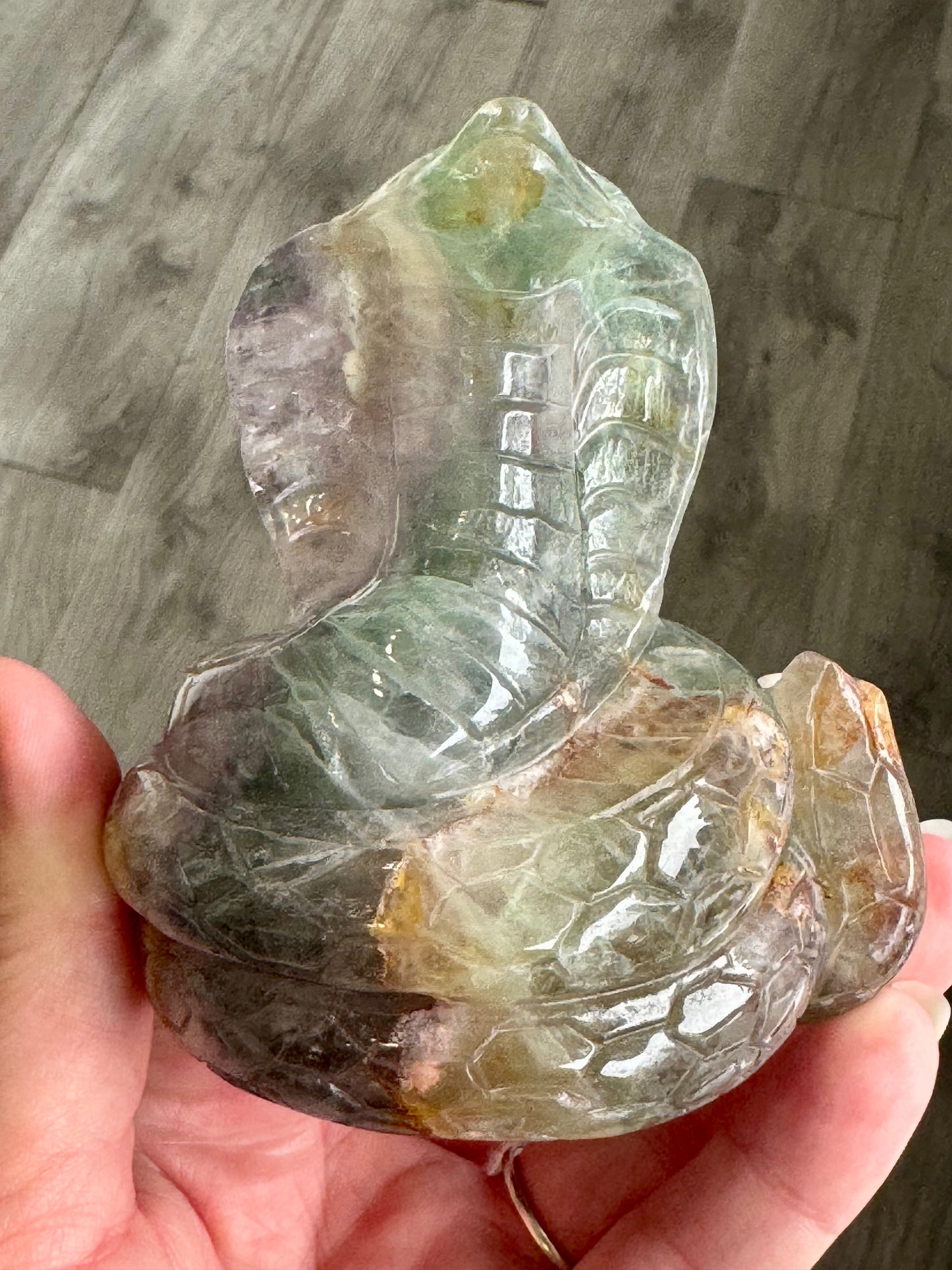 Fluorite Snake Crystal Carving