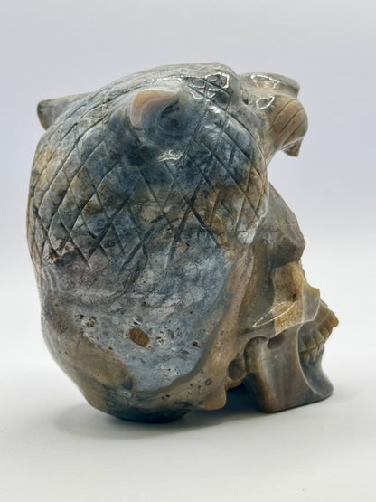 Indian Agate Tiger Head Skull