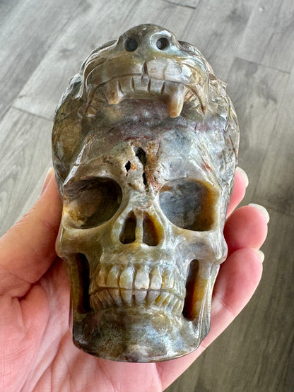 Indian Agate Tiger Head Skull