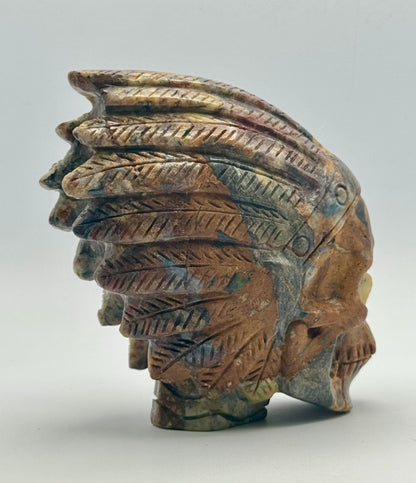 Pietersite Indian Chief Carving