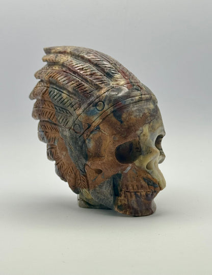 Pietersite Indian Chief Carving