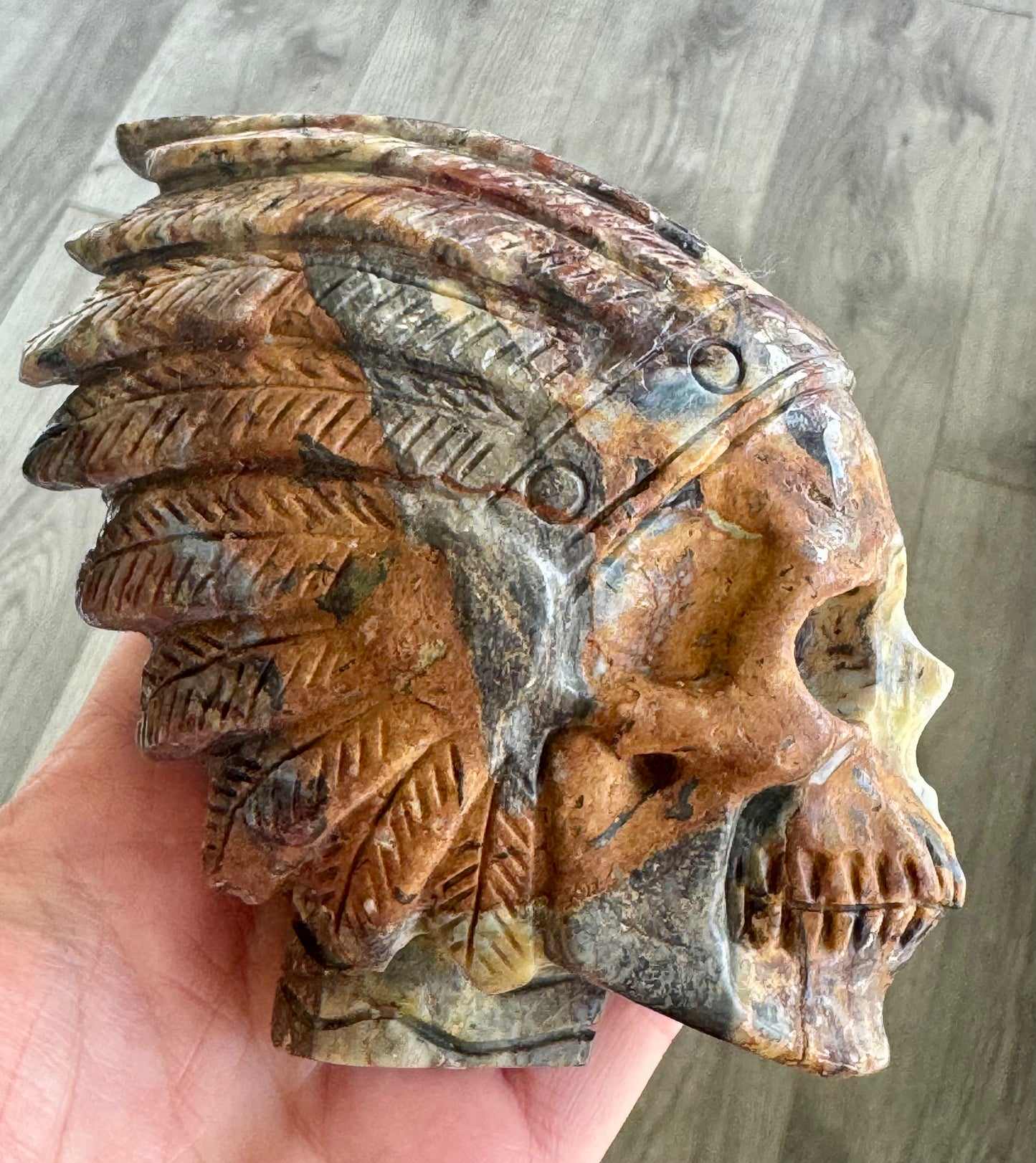 Pietersite Indian Chief Carving