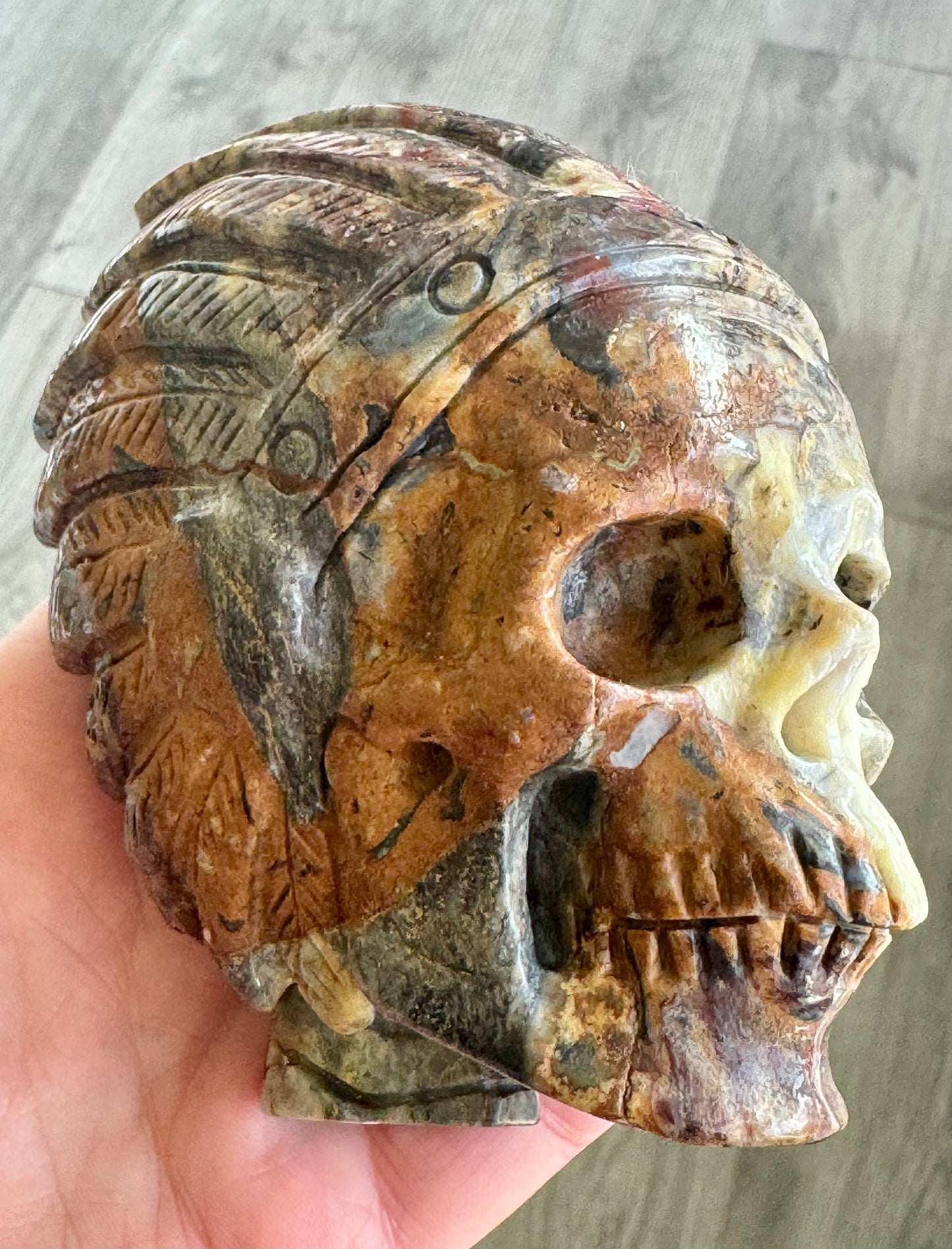 Pietersite Indian Chief Carving