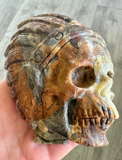 Pietersite Indian Chief Carving