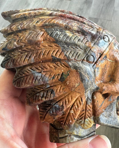 Pietersite Indian Chief Carving