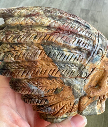 Pietersite Indian Chief Carving