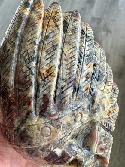 Pietersite Indian Chief Carving