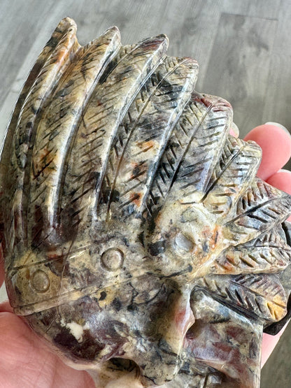 Pietersite Indian Chief Carving