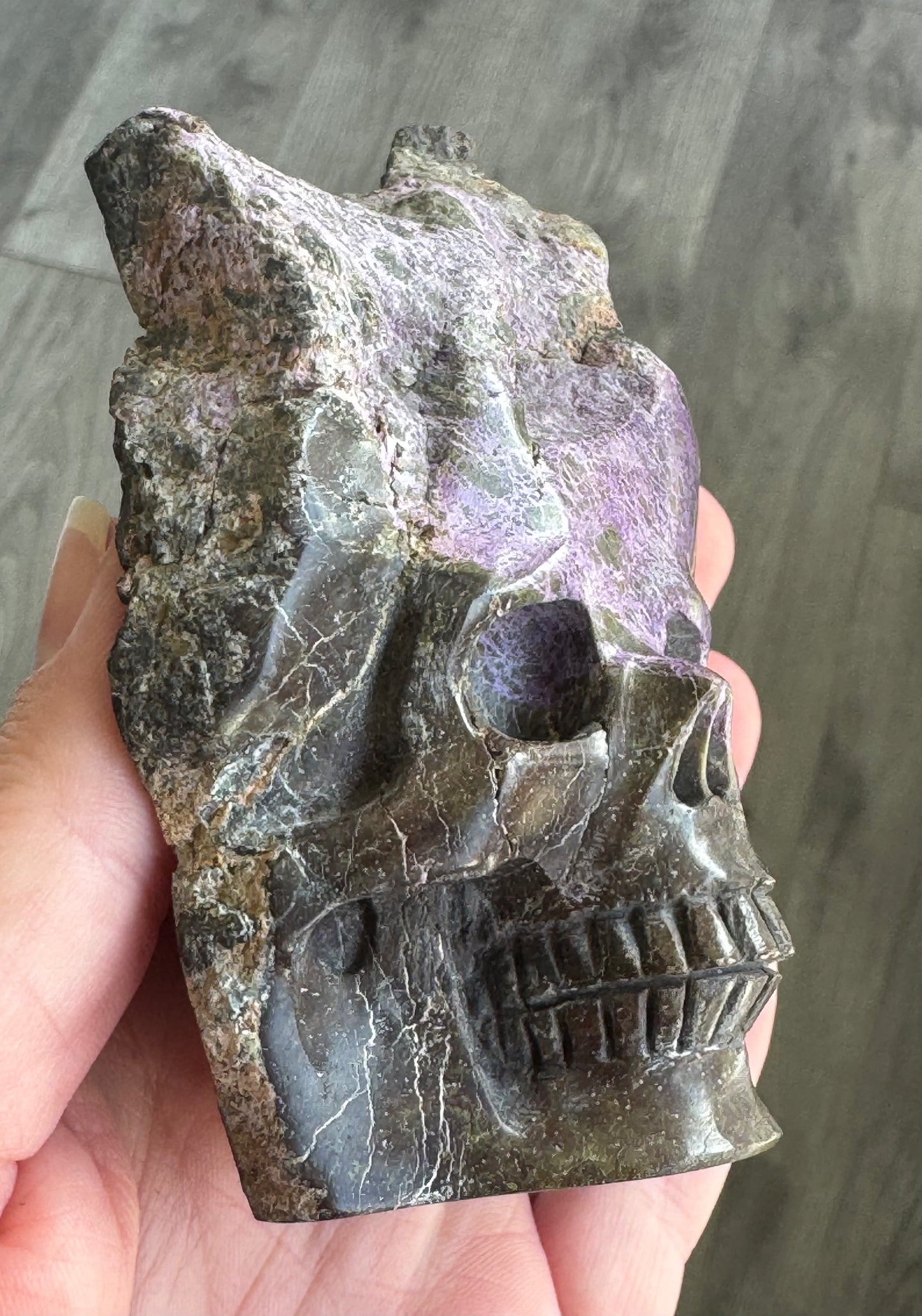 Atlantisite Freeform Skull Carving